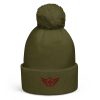 pom-pom-beanie-moss-green-front-68b7e09eabc8a.jpg Maroon Embroidered Logo Pom-Pom Beanie | Double-Layer