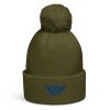 Royal Embroidered Logo Pom-Pom Beanie | Double-Layer
