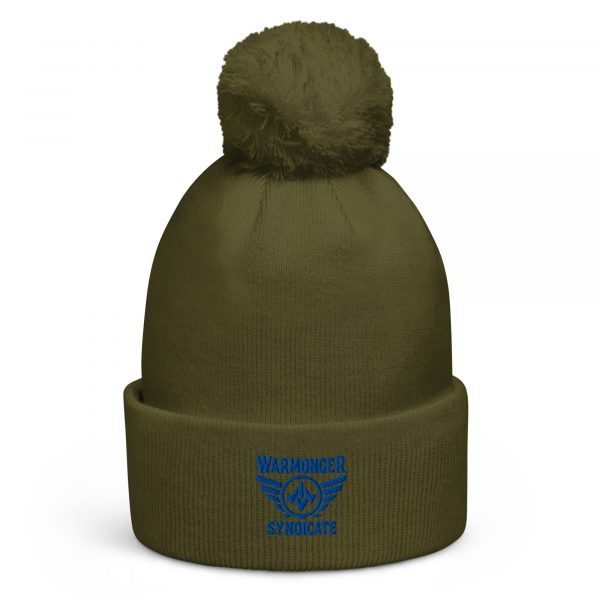 pom-pom-beanie-moss-green-front-68b7e860be806.jpg Royal Embroidered Brand Logo Pom-Pom Beanie | Double-Layer