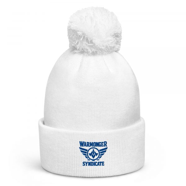 pom-pom-beanie-white-front-68b7e860be886.jpg Royal Embroidered Brand Logo Pom-Pom Beanie | Double-Layer