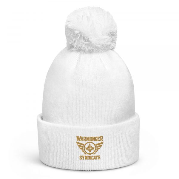 Old Gold Embroidered Brand Logo Pom-Pom Beanie | Single-Layer