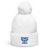 Royal Embroidered Brand Logo Pom-Pom Beanie | Single-Layer