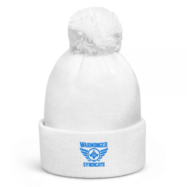 Aqua Embroidered Brand Logo Pom-Pom Beanie | Single-Layer