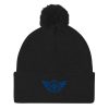Royale Embroidered Logo Pom-Pom Beanie | Single-Layer
