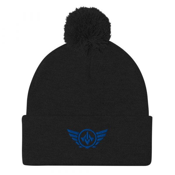 Royale Embroidered Logo Pom-Pom Beanie | Single-Layer