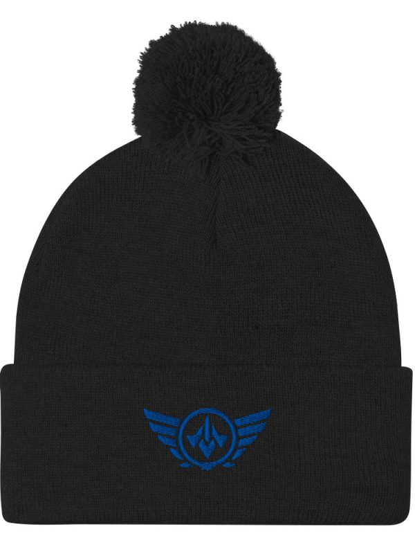 Royale Embroidered Logo Pom-Pom Beanie | Single-Layer