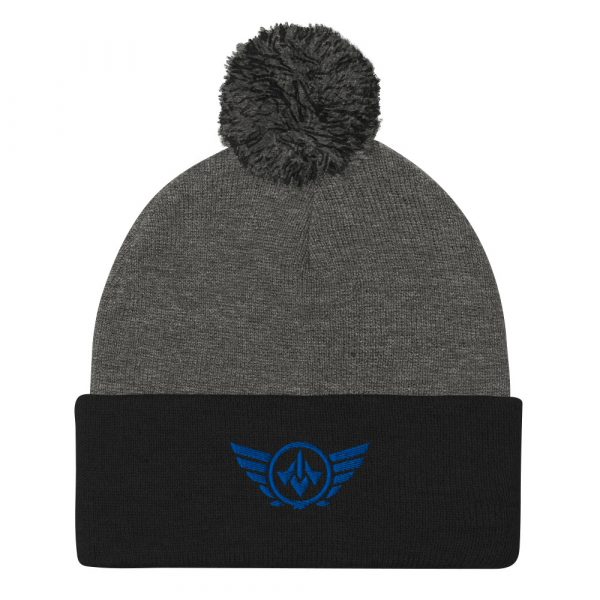 Royale Embroidered Logo Pom-Pom Beanie | Single-Layer