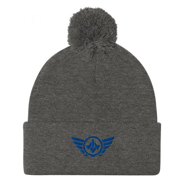 Royale Embroidered Logo Pom-Pom Beanie | Single-Layer