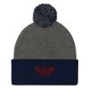 pom-pom-knit-cap-dark-heather-grey-navy-front-68b8b07ecf14c.jpg Maroon Embroidered Logo Pom-Pom Beanie | Single-Layer