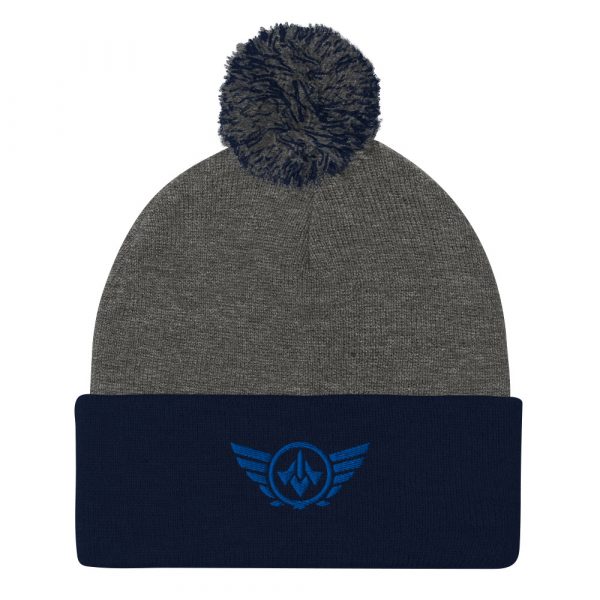 Royale Embroidered Logo Pom-Pom Beanie | Single-Layer