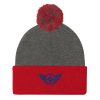 Royale Embroidered Logo Pom-Pom Beanie | Single-Layer