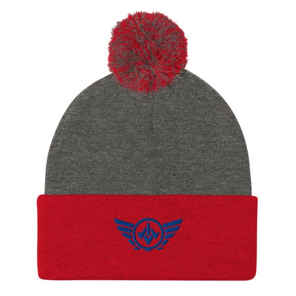 Royale Embroidered Logo Pom-Pom Beanie | Single-Layer