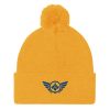 Royale Embroidered Logo Pom-Pom Beanie | Single-Layer