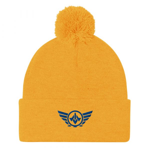 Royale Embroidered Logo Pom-Pom Beanie | Single-Layer