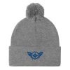 Royale Embroidered Logo Pom-Pom Beanie | Single-Layer