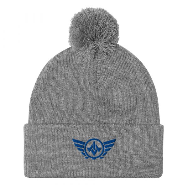 Royale Embroidered Logo Pom-Pom Beanie | Single-Layer
