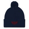 pom-pom-knit-cap-navy-front-68b8b07ecedc0.jpg Maroon Embroidered Logo Pom-Pom Beanie | Single-Layer