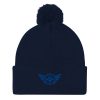 Royale Embroidered Logo Pom-Pom Beanie | Single-Layer