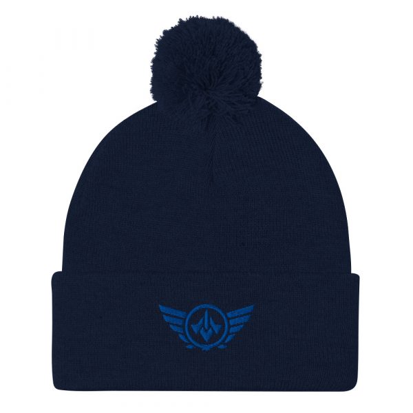 Royale Embroidered Logo Pom-Pom Beanie | Single-Layer