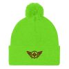 pom-pom-knit-cap-neon-green-front-68b8b07ecf645.jpg Maroon Embroidered Logo Pom-Pom Beanie | Single-Layer