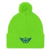 Royale Embroidered Logo Pom-Pom Beanie | Single-Layer