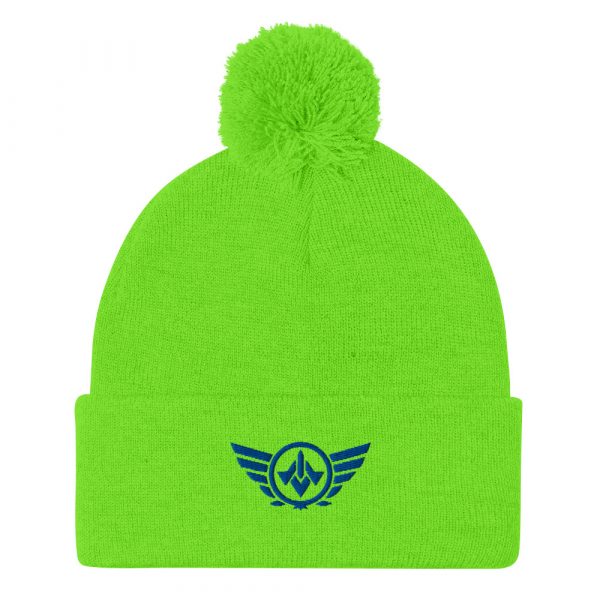 Royale Embroidered Logo Pom-Pom Beanie | Single-Layer