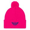 Royale Embroidered Logo Pom-Pom Beanie | Single-Layer