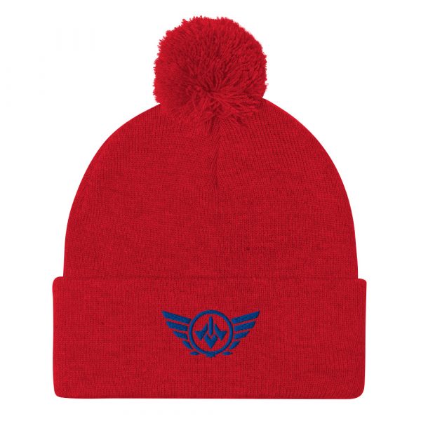 Royale Embroidered Logo Pom-Pom Beanie | Single-Layer