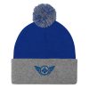 Royale Embroidered Logo Pom-Pom Beanie | Single-Layer
