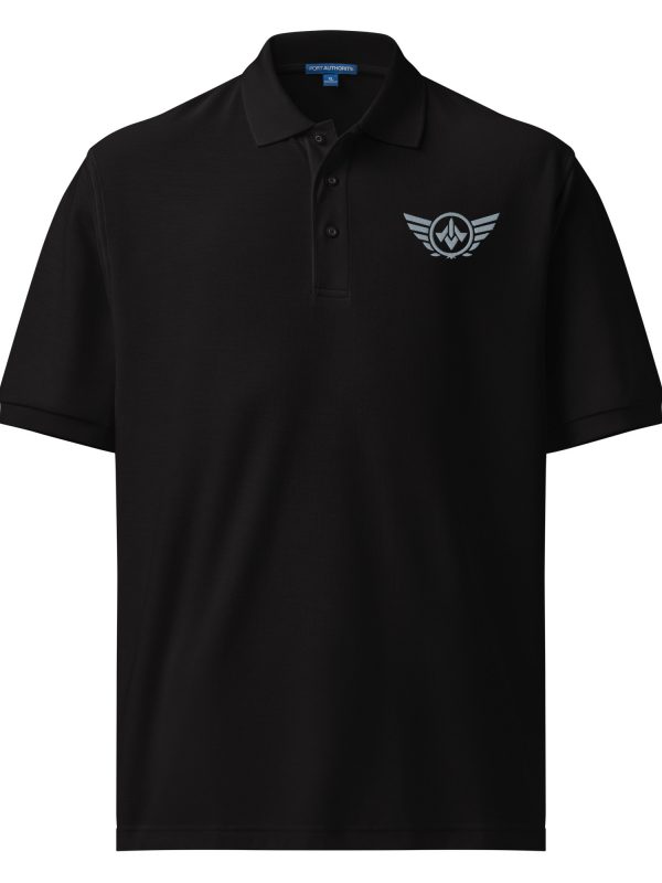 premium-polo-shirt-black-front-68c0c686be6eb.jpg Grey Embroidered Logo Polo | Premium | 2-5X