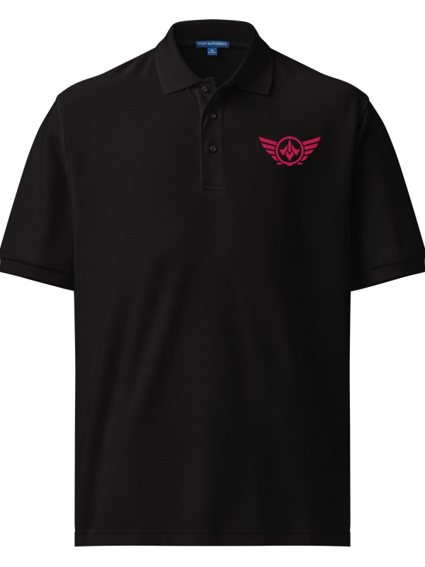premium-polo-shirt-black-front-68c0c72f36576.jpg Flamingo Embroidered Logo Polo | Premium | 2-5X