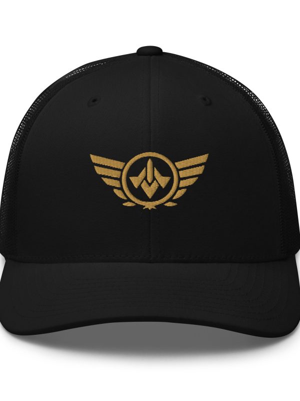 Old Gold Embroidered Logo Trucker Hat | Retro