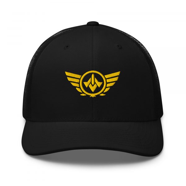 Gold Embroidered Logo Trucker Hat | Retro