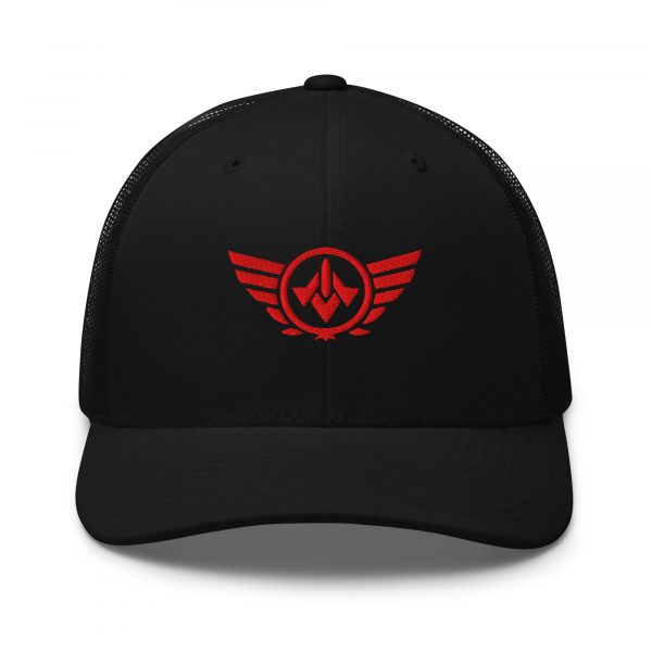 Red Embroidered Logo Trucker Hat | Retro