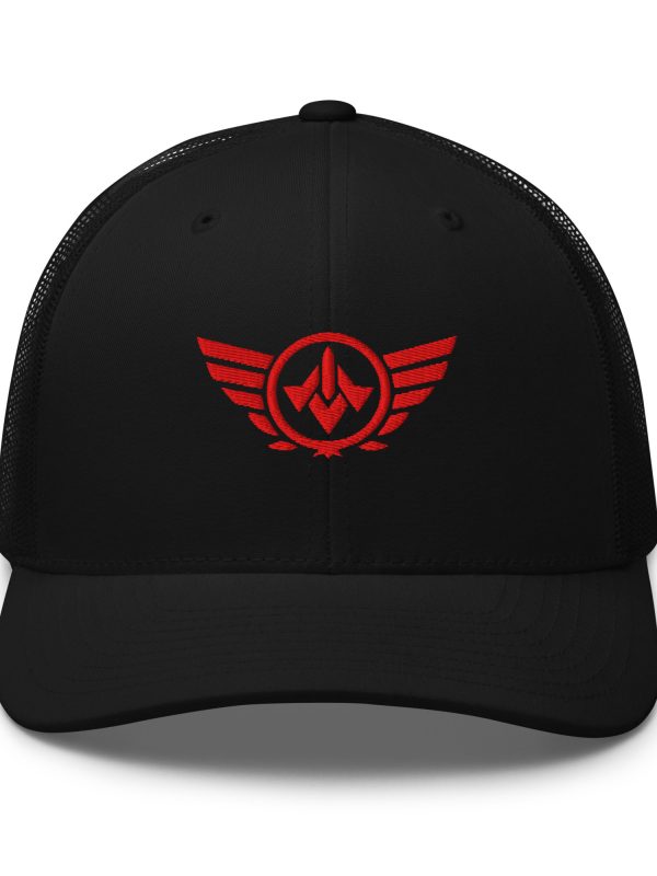 Red Embroidered Logo Trucker Hat | Retro