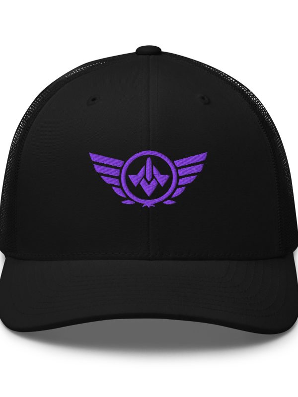 Purple Embroidered Logo Trucker Hat | Retro