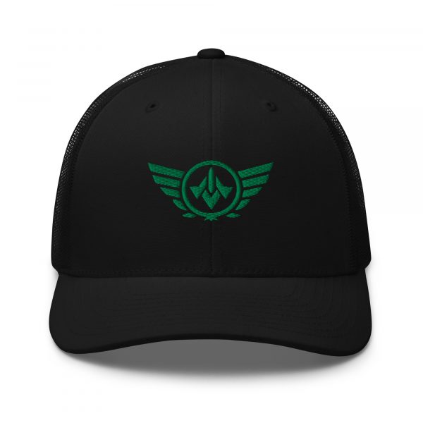 Kelly Green Embroidered Logo Trucker Hat | Retro