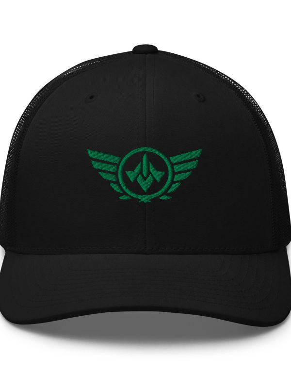 Kelly Green Embroidered Logo Trucker Hat | Retro