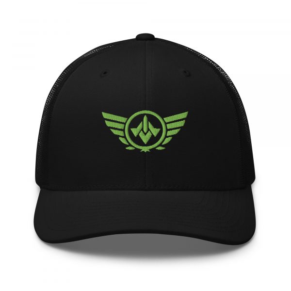 Kiwi Green Embroidered Logo Trucker Hat | Retro