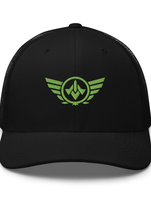 Kiwi Green Embroidered Logo Trucker Hat | Retro