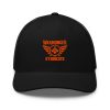 Orange Embroidered Brand Logo Trucker Hat | Retro