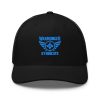 Aqua Embroidered Brand Logo Trucker Hat | Retro