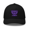 Purple Embroidered Brand Logo Trucker Hat | Retro