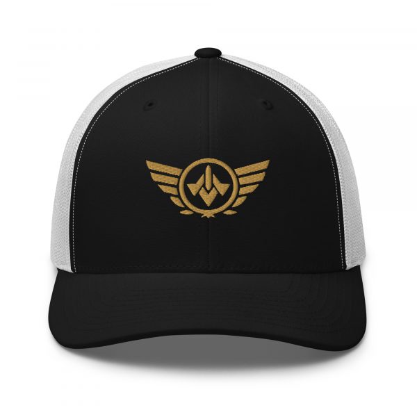 Old Gold Embroidered Logo Trucker Hat | Retro