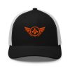 Orange Embroidered Logo Trucker Hat | Retro