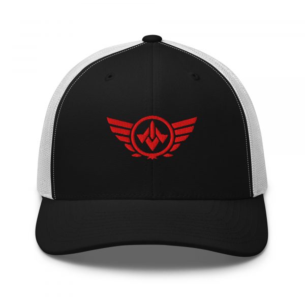 Red Embroidered Logo Trucker Hat | Retro