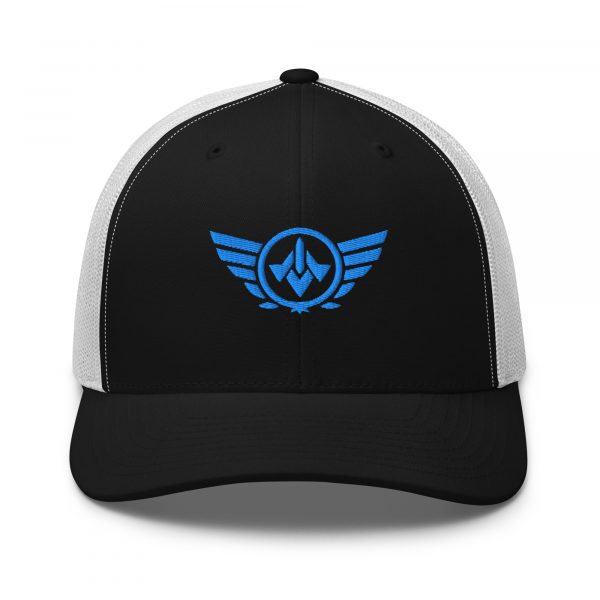 Aqua Embroidered Logo Trucker Hat | Retro