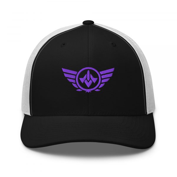 Purple Embroidered Logo Trucker Hat | Retro