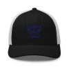 Navy Embroidered Brand Logo Trucker Hat | Retro