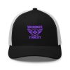 Purple Embroidered Brand Logo Trucker Hat | Retro
